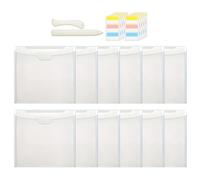 12 Scrapbook Paper Storage Organizer with 2 Plasti Bone Folder Paper Creaser Set, Clear Paper Storage Bag with 30 Pieces Sticky Index Tabs for Holding 12 x 12 Inch Scrapbook Paper