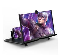 12" Screen Magnifier for Cell Phone -3D HD Magnifying Projector Screen Enlarger for Movies, Videos and Gaming - Foldable Phone Stand Holder with Screen Amplifier-Compatible with All Smartphones
