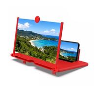 12" Screen Magnifier Newest Version, 3D Pull-Out HD Screen Phone Projector, Foldable Phone Stand with Screen Magnifier, for Watching Movies Playing Games, Supports All Smartphones (Red)