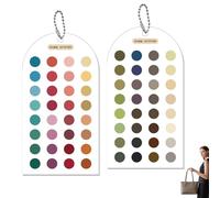 12 Season Color Analysis Template Cards - 2 Pieces Portable Double-Sided Palette Guide. Swatches Matching For Outfits & Makeup. Includes 60+ Colors & Bead Ball Chains. Scratch-Resistant Fan Deck -
