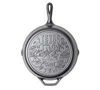 Lodge 12 Inch Cast Iron Skillet - Pre-Seasoned Frying Pan with Teardrop Handle - Oven, Stovetop, Grill & Campfire Use - Made in USA - Non-Toxic, Even-Heating Cookware - Texas