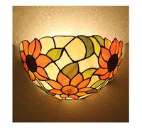 12" Semi Circular Sunflower Wall Lamp Tiffany Style Colored Glass Fixture Perfect for Indoor Hallways Stairs and Living Rooms Stunning Home Decor Lighting