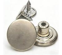 12 Set 17mm Matte Silver No-Sew Metal Tack Buttons for Denim, Jeans Button Replacement Kit for Jackets, Dungarees, Coats & Trousers, Easy DIY Repair No Sewing Required