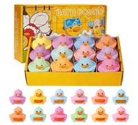 12 Set Bath Bombs With Toys Inside, Cute Duck Bath Bombs For Kids, Funny Bathing Ducks With Surprise Toys For Kids Boys Girls
