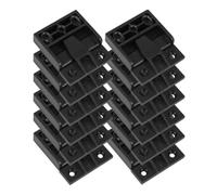 12 Set Black Plastic Adjustable Furniture Panel Clips | Large Mother and Corner Connectors, Clip-on Fitting, Stable Suspended Panels, Suitable for Bathroom Furniture Assembly