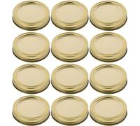 12 Set Canning Lids with Rings Mason Jar Lids Replacement Metal Rings Regular Mouth Split-type Seals Jar Rings Screw Bands