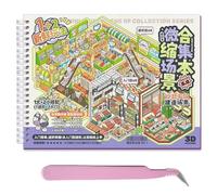 12 Set Large Size 3D House Stickers 3D Fun DIY Stickers Scene Collection Book for Kids Make Your Own Supermarket Restaurant Clothing Store Therapy for Adult Relief Stress Pass The Time