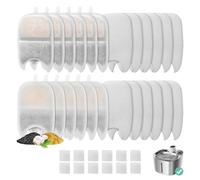 12 Set Replacement Filters & Sponges for 135 fl oz/4L Wilreless Cat Water Fountain, BFLICROY Cat Water Fountain Filters, Triple Filtration Pet Fountain Filter Replacement, Dog Fountain Filter