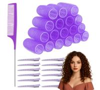 12 Set Small Hair Rollers with Clips, Self Grip Velcro Rollers for Hair Volume with Comb and Clips, Lightweight DIY Curlers for Women, Salon & Home Styling Tools for Long and Short Hair