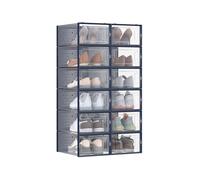12 Set Storage Boxes, Transparent + Blue / 33.5x23.2x14.3cm / 12