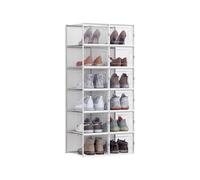 12 Set Storage Boxes, Transparent + White / 35x25.2x19cm / 12