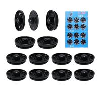 12 Sets 19mm Black Metal Snap Fasteners Heavy Duty Press Studs with Socket Cap for Clothing Purse Handbag Jacket Coat Hat Shoe DIY Sewing Repair