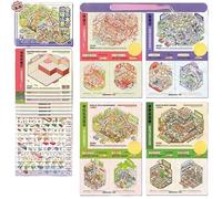 12 Sets 3D Sticker Scene with Material Book,Rich Collection of 3D Space Stickers and Storage Spiral Notebook,Room Stickeer Book for Adults DIY 3D House Stickers Set for Adults