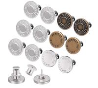 12 Sets Buttons pins for Loose Jeans，No Sew Jeans Button Replacement，Pants Button Tightener for Waist，Button Pins for Jeans to Make Smaller,Women's Novelty Buttons，Reusable and Adjustable