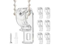 12 Sets Clear Roman Blind Clips, Plastic Roller Roman Blind P Clip, bBlind Cord Clips Hooks for Blinds with 12 Screws and 12 Plastic Pillars