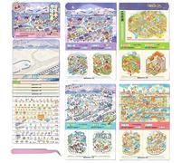 12 Sets DIY 3D Sticker Scene Collection Book for Kids Adults Cute Make Your Own Shop House Stickers for Gifts Therapy for Adult Relief Stress Pass The Time