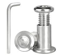 12 Sets M4 x 12 Hex Socket Cap Bolt with Allen Wrench, 304 Stainless Steel Cupboard Joining Bolts, Furniture Pair-Locking Connection Screws Bolts Nuts for Wardrobe Chair Table Cabinets