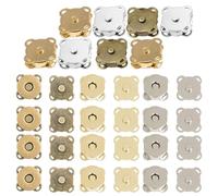 12 Sets Magnetic Snaps Button, Sewing Closures Fastener, 14mm/0.55 Metal Clasps Button Hardware Accessories for Clothes Bag Leather DIY Handbag Purse Wallet Craft
