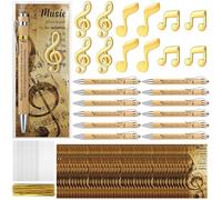 12 Sets Music Themed Gifts Inspirational Musical Pens Brooches Pins Bookmarks Musician Choir Party Favors for Teacher Students Back to School Music Lover Appreciation Present Marching Band
