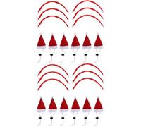 12 Sets Outfit Accessory Dress-up Headgear Red Plush for Small Pets | Adjustable Elastic Rope, Festive Styling for Rabbits and Small PET Owners, Traditional Christmas Color Design