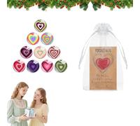 12 Sets Pocket Hug Token Gift Bulk Hug with Heart Shaped Natural Stones Organza Bags,Keepsake Exchange Relationship Cards for Colleagues Family Distance Social Celebration of Life
