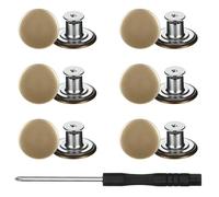 12 Sets Replacement Jeans Buttons, 17mm Adjustable Pants Button,No-Sew Nailess Removable Metal Buttons for Jacket Coat, Loose Jeans, Pants DIY Sewing Replacement Accessory, Bronze