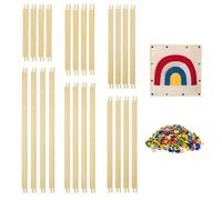 12 Sets Stretcher Bars for Needlework with 100 Pins, 6 Sizes 24Pcs Wooden Canvas Splicing Stretcher Bars Needlepoint Embroidery Stitch Frame Set for Crafts Art Supplies