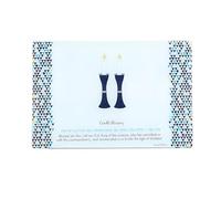 12" Shabbat Blue and White Candle Drip Tray Tempered Glass with Blessing