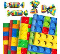 12 Sheet Building Blocks Party Gift Bags Tissue Paper Gift Wrapping Paper for Blocks Baby Shower DIY Craft Birthday Decoration