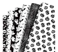 12 Sheet Halloween Wrapping Paper, 27x20in Halloweens Gift Wrapping Papers, Black White Folded Flat Gift Wrap Paper, for Halloween Party DIY Craft Gift Packing