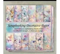 12 Sheet Heavyweight Scrapbooking Paper Pad Compatible for Journaling, Cardstock Sheets Suitable for Greeting Cards, Scrapbook, (Watercolor Butterflies)