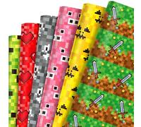 12 Sheet Pixel Birthday Party Decoration Pixel Theme Goodies Present Wrapping Paper Decoration Boys Present Wrap Paper Boys Birthday Party Supplies Game Fans Decors