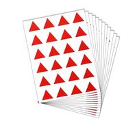 12 Sheet Red Small Triangle Stickers, Self Adhesive Coding Labels, Waterproof Marking Sticker Paper for School Office Schedule Planner Board Bulletins