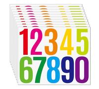 12 Sheets/120PCS 3.15" Self Adhesive Number Stickers, Waterproof Stick on Numbers, Mailbox & Door Number Decals, for Outside House Home Trash Can Sign