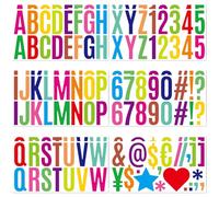 12 Sheets 2.5 Inch Sticky Self Adhesive Letter Stickers,200 Pieces Stick On Vinyl Number Sticker for Scrapbook, DIY & Craft - Multi