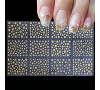 12 Sheets 3D Christmas Nail Art Decorations Lottomr Shinning Christmas Stickers Sparkly Snowflake Winter Foils