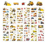12 Sheets 3D Construction Vehicle Stickers for Children - Puffy Excavator Stickers for Toddlers & Kids - Party Bag Fillers & Rewarding Gifts