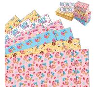 12 Sheets 67 Birthday Wrapping Paper, Gift Wrap Papers for Kids, 6 7 Theme with Cookie & Ice Cream Designs, Happy Birthday Wrapping Paper for Party Favors, 69 x 51cm