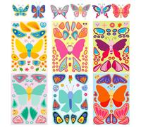 12 Sheets Butterfly Stickers for Girls, Make Your Own Butterfly DIY Stickers, for Classroom DIY Art Craft Teacher Rewards Summer Party Favor Sticker and Birthday Gift Children Room Decorated