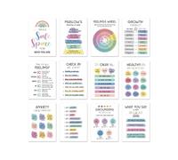 12 Sheets Calming Corner Posters Mental Wellness Mental Health Counseling Wall Chart for Classroom Calming Corner for Classroom
