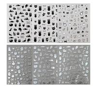 12 Sheets Cat Nail Art Stickers Decals, Cartoon Animals Self-Adhesive Nail Stickers, Nail Tattoos Nail Decoration Supplies for Kids, Idea for Party DIY Halloween