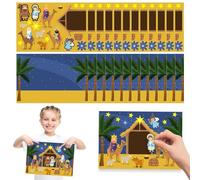 12 Sheets Christmas Nativity Stickers Make a Nativity Jesus Birth Scene Stickers Christian Crafts for Religious Party Favors Christmas Wall Window Home Decor