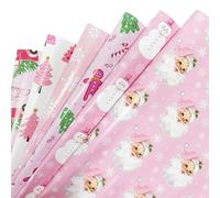 12 Sheets Christmas Wrapping Paper - 70x50CM Pink Gift Wrapping Paper - 6 Christmas Style Festive Decoration for Girls Birthday New Year Winter