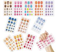 12 Sheets Colorful Nail Stickers, Cute Cartoon Designs for Kids, Self-Adhesive Fun Nail Art for Girls, Easy to Apply, Non-Toxic, Ideal for Parties and Gifts