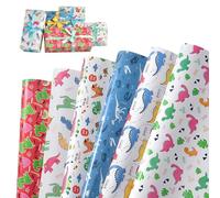 12 Sheets Dinosaur Wrapping Paper, Birthday Gaming Wrapping Papers Roll, Colorful Gift Wrap Dinosaur Gift Wrapping Paper for Men Boys Christmas Birthday Party Supplies Festive Decoration, 70x50cm