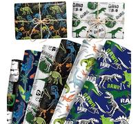 12 Sheets Dinosaur Wrapping Paper for Boys Dino Birthday Gift Wrap Paper Dino Gift Wrap for Dinosaur Birthday Baby Shower Holiday Party