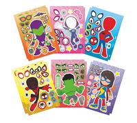 12 Sheets DIY Stickers for Kids,Make Your Own Personalized Cartoon Stickers for Kids,Match Make a Face Art Crafts Suitable for Birthday Party Supplies Gifts