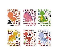 12 Sheets Easter Stickers Crafts for Kids Make A Bunny Egg Chick Gnome Sheep Games Stuffers Gifts Activities Party Favors Supplies (White, One Size)