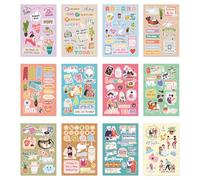 12 Sheets Family Scrapbook Stickers, Fun Family Theme Planner Journal Stickers Waterproof Multicolored Memories Yoga Sticker Supplies for Art Project Party Decor Photo Album Embellishment