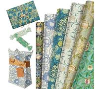 12 Sheets Floral William Morris Wrapping Paper Greenery Gift Wrap Papers Decorative Art Paper for DIY Crafts Birthday Bridal Shower Wedding Party Favors Supplies